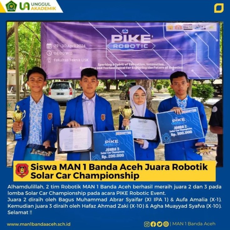 Prestasi kelas olimpiade - Juara II Robotik
